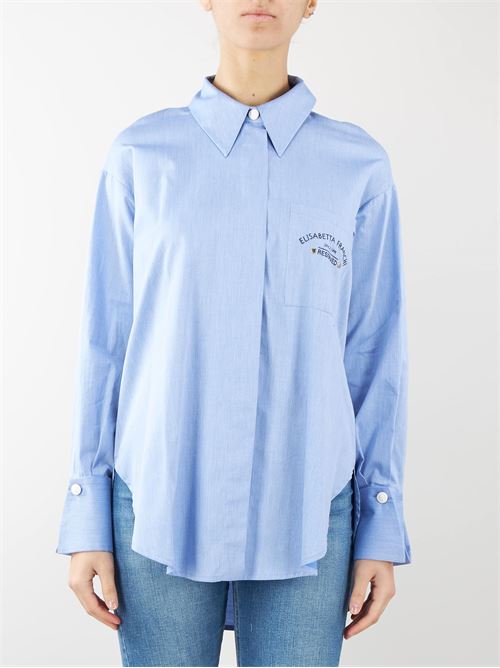 Flared cotton poplin shirt with logo embroidery Elisabetta Franchi ELISABETTA FRANCHI | Shirt | CA03441E2019